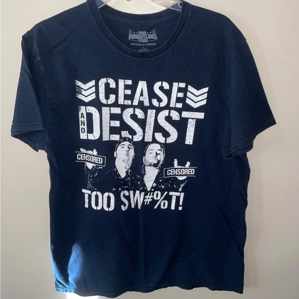 Young Bucks Cease and Desist wrestling t-shirt size large